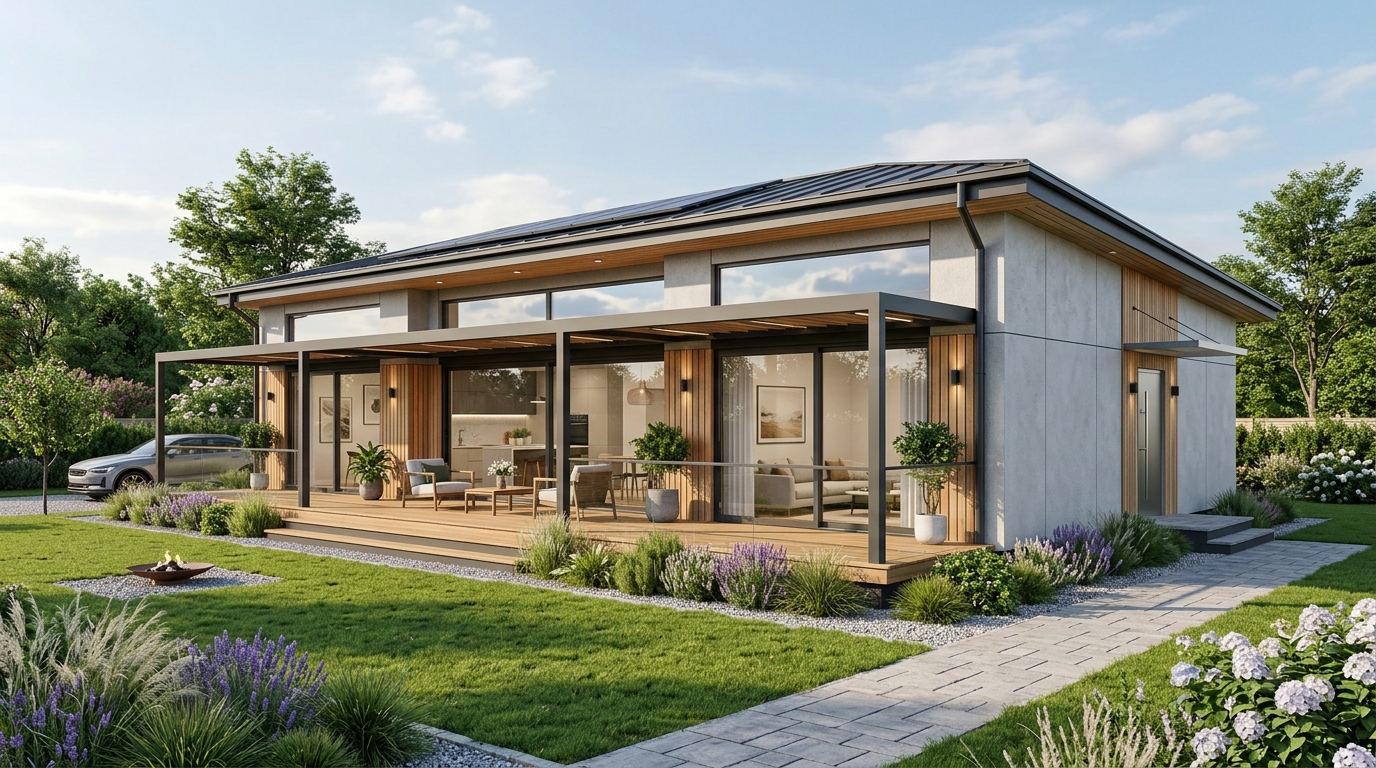 Bahçeli 2+1 Müstakil Prefabrik Ev